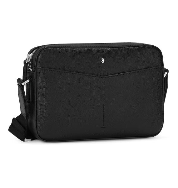 Montblanc Sartorial Black Leather Zip Messenger Bag