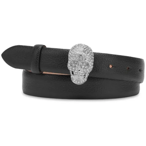 Philipp Plein Skull leather belt