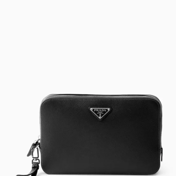Prada Follow Wristlet Pouch in Leather