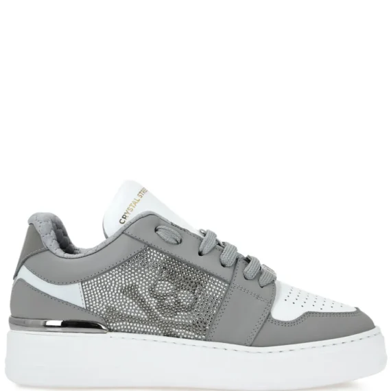 Philipp Plein Crystal Lo-Top Leather Sneakers