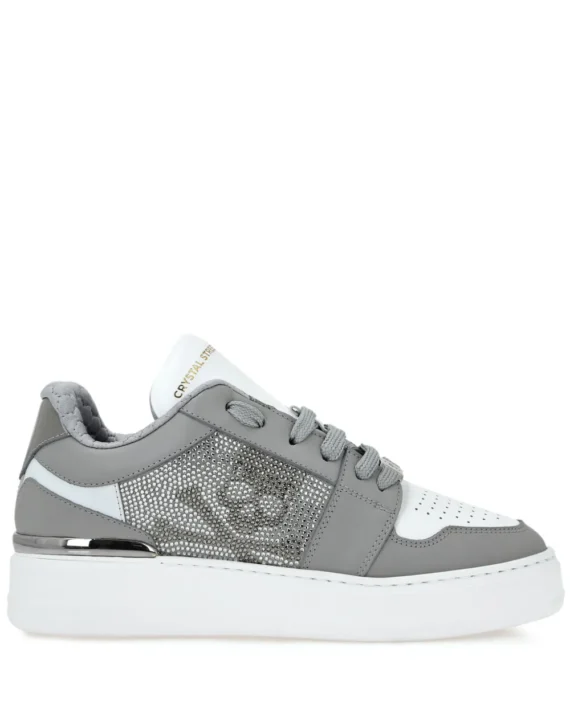 Philipp Plein Crystal Lo-Top Leather Sneakers