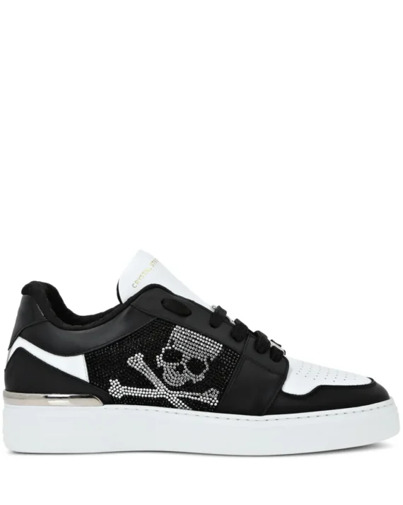 Philipp Plein Crystal Lo-Top Leather Sneakers