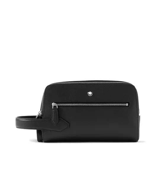 Montblanc Men's Black Textured-Leather Washbag