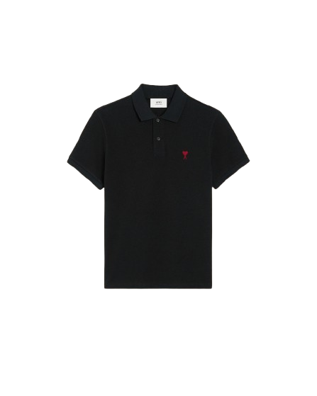 Black Cotton Ami de Coeur Polo Shirt