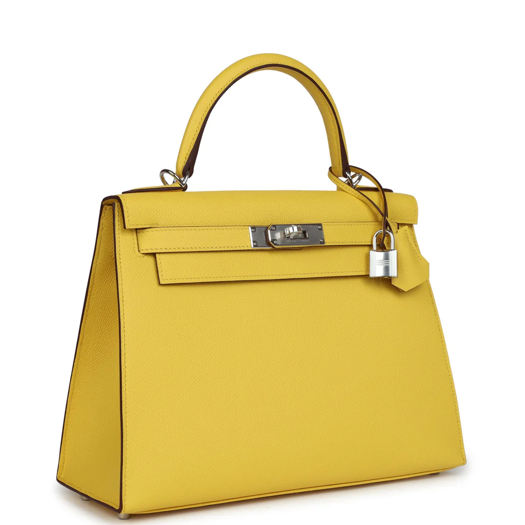 Hermès Kelly Sellier 28 Jaune de Naples Epsom Palladium Hardware - Image 3