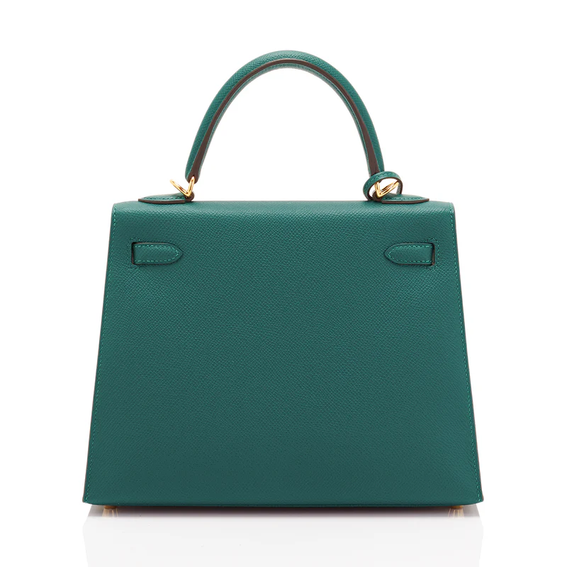 Hermes Kelly 25cm Malachite Jewel Green Epsom Gold Hardware Sellier Bag - Image 2