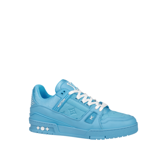 Leather Louis Vuitton LV Trainer University Blue