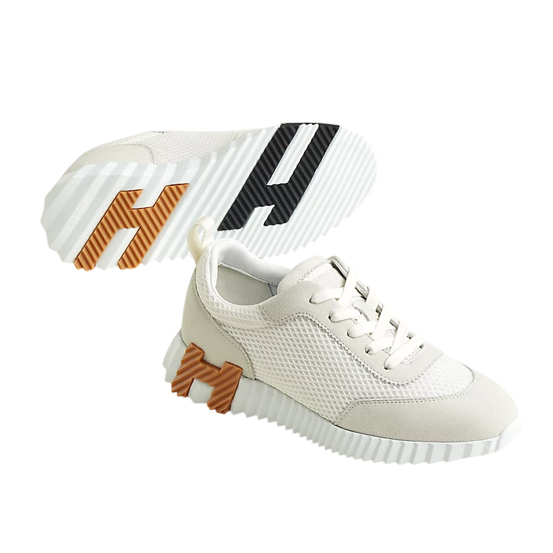 Hermes Bouncing Sneakers Graphic Mesh Suede Men - Image 2
