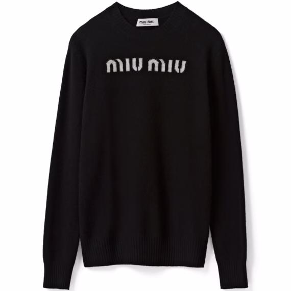 Miu Miu logo-jacquard cashmere jumper