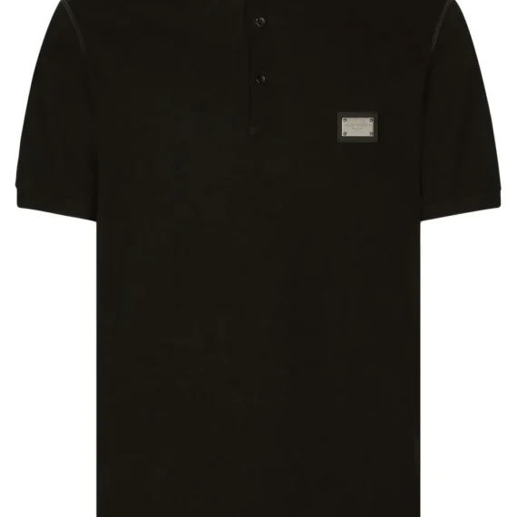 Dolce & Gabbana logo-tag piqué polo shirt