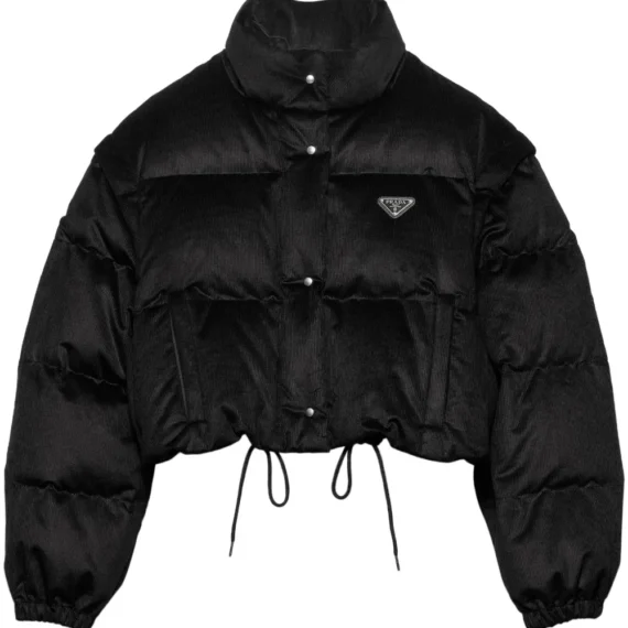 Re-Nylon cropped convertible down jacket