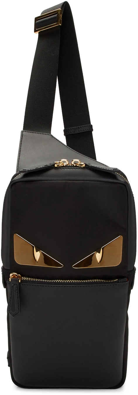 Fendi Black Bag Bugs One-Shoulder Backpack - Image 4