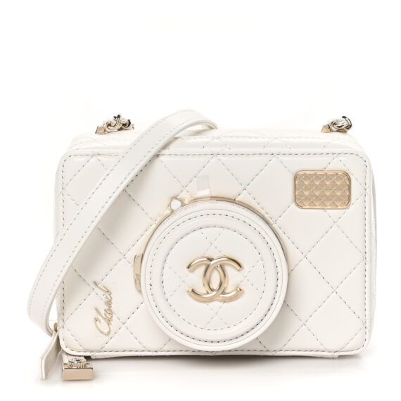 Chanel White Camera Bag