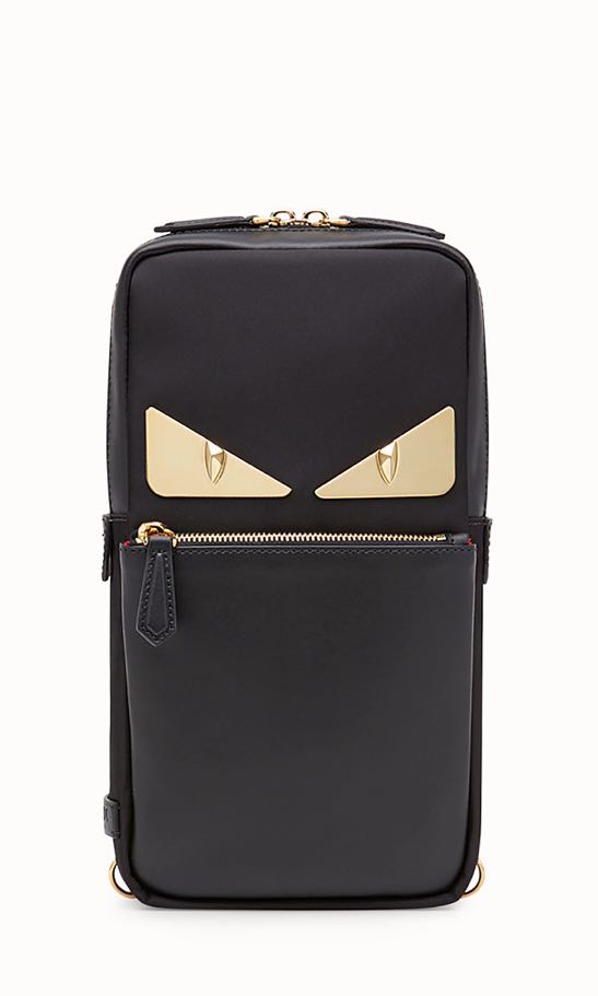 Fendi Black Bag Bugs One-Shoulder Backpack